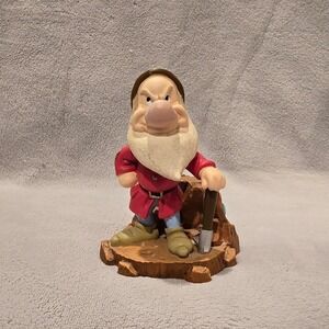 Disney Grumpy Dwarf Figurine Statue Gem Mining Scene Bobble Head